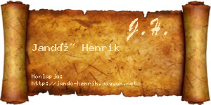 Jandó Henrik névjegykártya