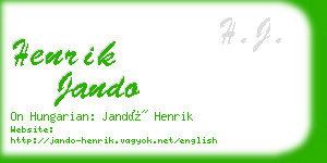 henrik jando business card